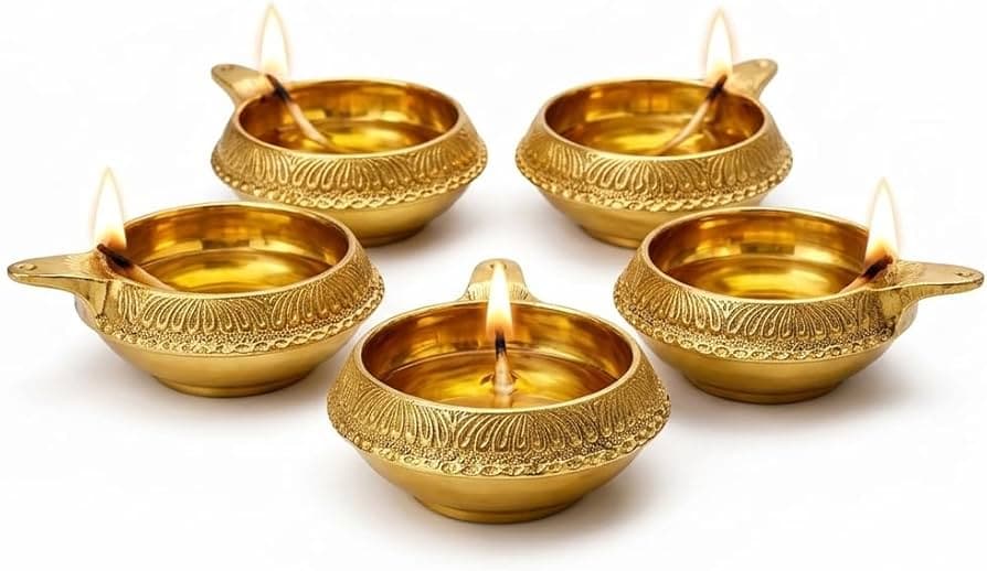 Brass Diya Set (5 pieces)