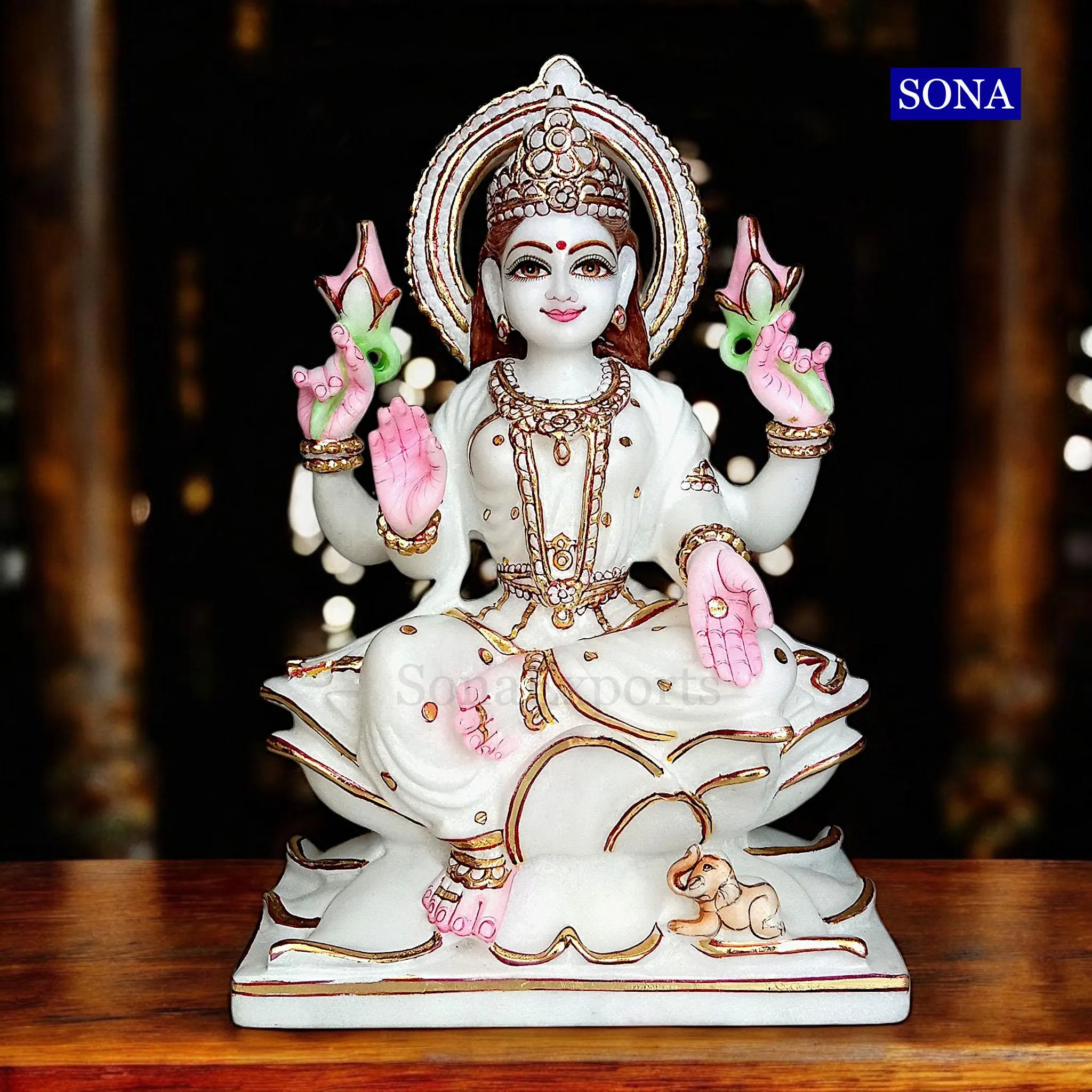 Marble Lakshmi Idol (4 inch)